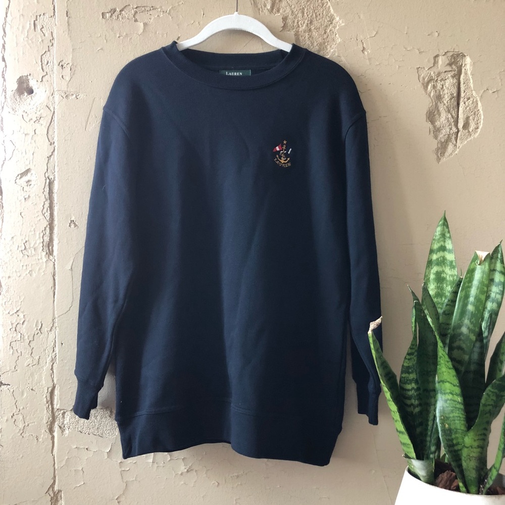 navy ralph lauren petite sweatshirt